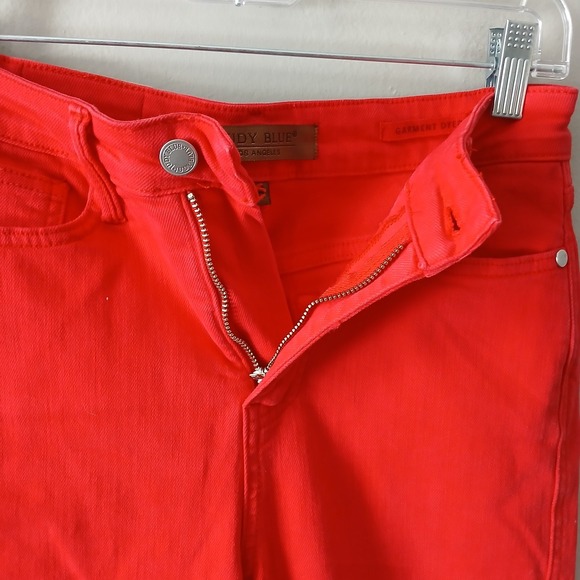 Judy Blue Women's High Rise Tummy Control Size 3/26 Skinny Jeans Red Pockets - Picture 9 of 16